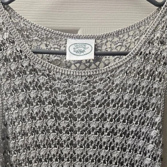 Vintage Laura Ashley Crochet Sleeveless Beaded Overlay Blouse Top (Small) NWOT - Picture 1 of 7